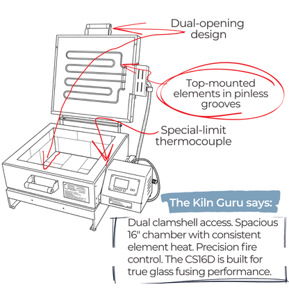 CS16D Dual Clam Shell Glass Fusing Kiln