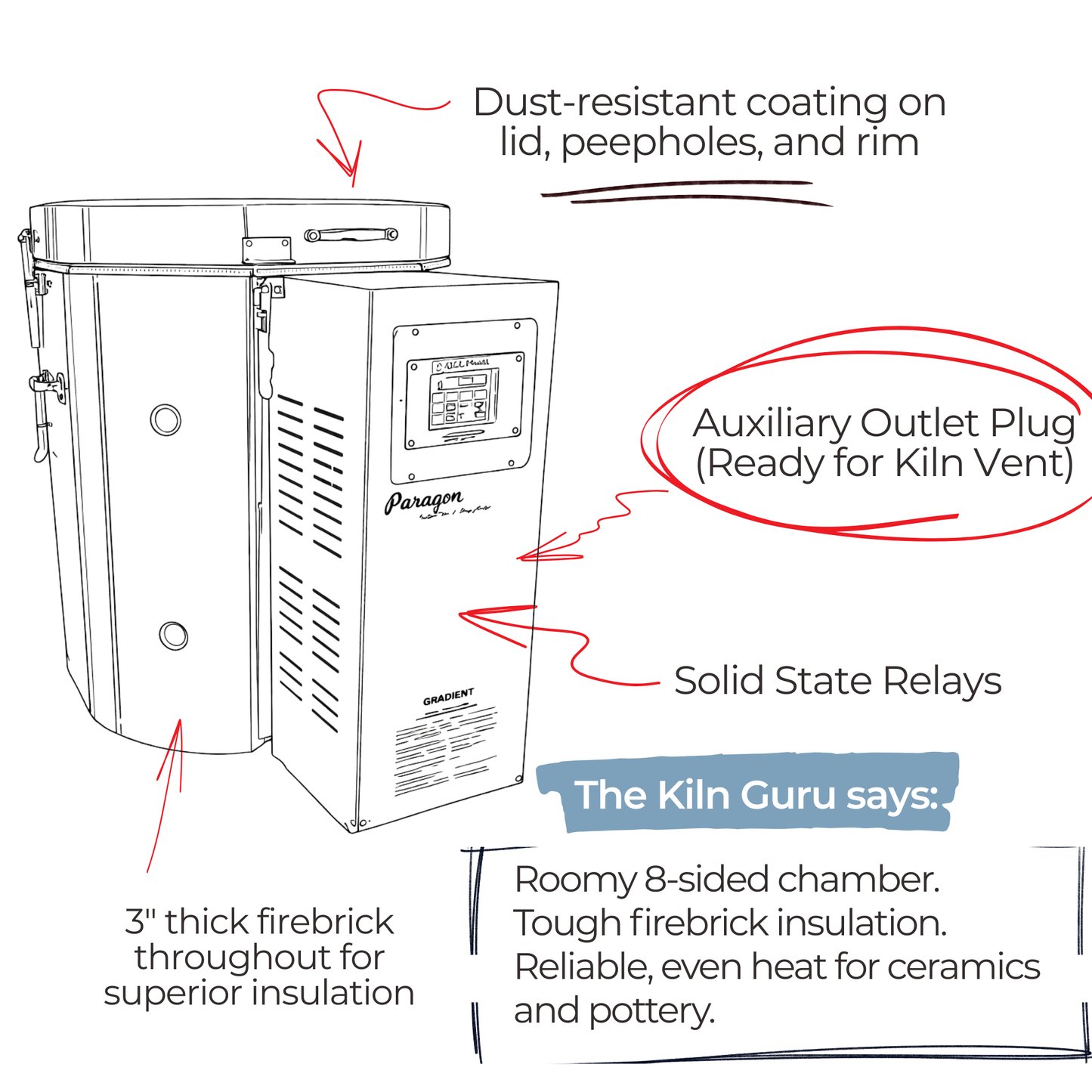 CT81722 Ceramic and Pottery Kiln 8 Sided