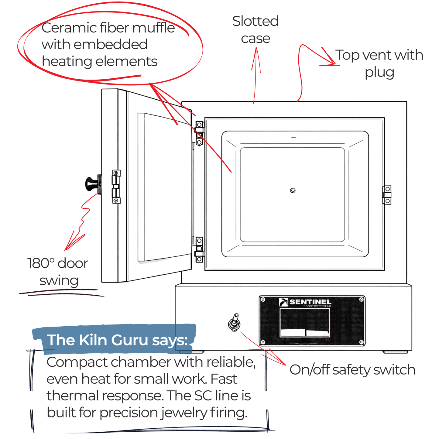 SC2 Fiber Jewelry Digital Electric Kiln GCBE
