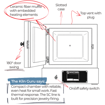 SC2 Fiber Jewelry Digital Electric Kiln GCBE